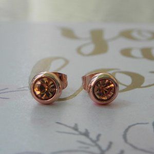 Light Colorado Topaz Color Zircon Stud Earrings